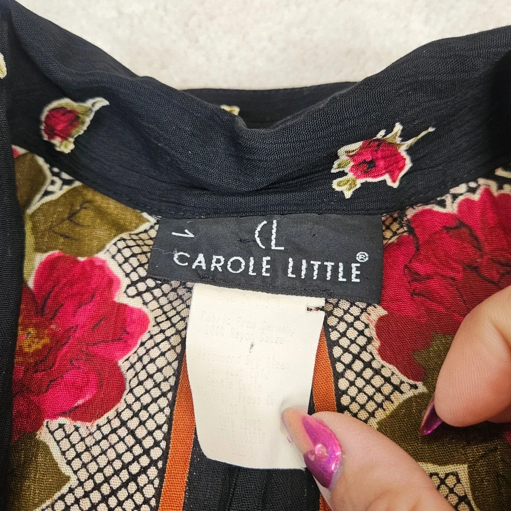 VTG‎ Women's Carole Little Floral Tapestry Blazer Jacket Size 14 Oversized Artsy